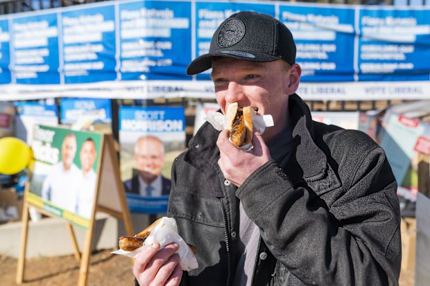 Sausage in bread at polling locations