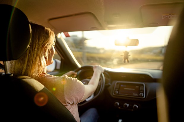 Woman in car
