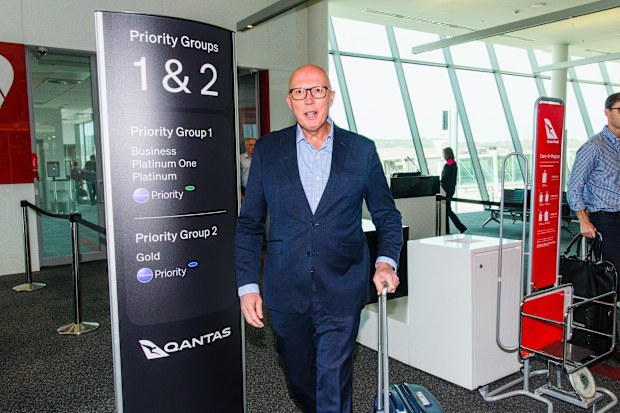 Former Opposition leader Peter Dutton arrives at Canberra airport after flying in from Brisbane. Wednesday 7th May 2025. Photo: James Brickwood. SMH NEWS 250507.