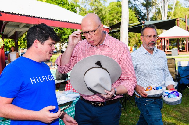 Opposition leader Peter Dutton visited Sutton Park in Brassall in the division of Blair for a BBQ. 