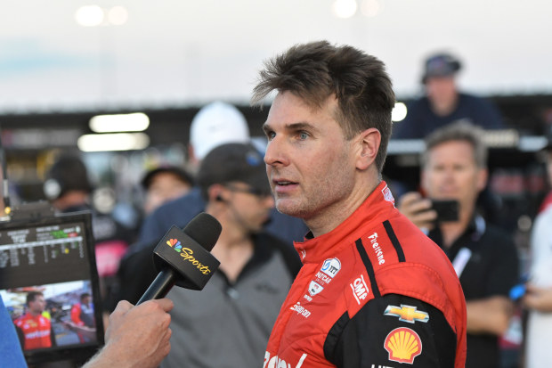 Will Power of Team Penske is interviewed by NBC Sports.