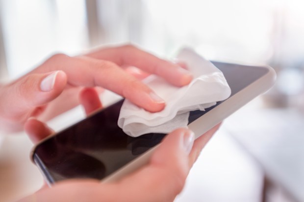 Mobile phone screen cleaning