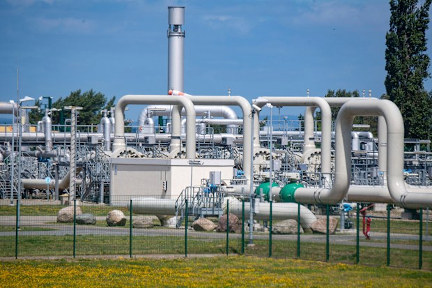 FILE - A view of pipe systems and shut-off devices at the gas receiving station of the Nord Stream 1 Baltic Sea pipeline and the transfer station of the OPAL (Ostsee-Pipeline-Anbindungsleitung - Baltic Sea Pipeline Link) long-distance gas pipeline in Lubmin, Germany, June 21, 2022. The Canadian government said late Saturday, July 9, 2022 it will allow the delivery to Germany of equipment from a key Russia-Europe gas pipeline that has undergone maintenance  equipment whose absence Russia's Gazpro