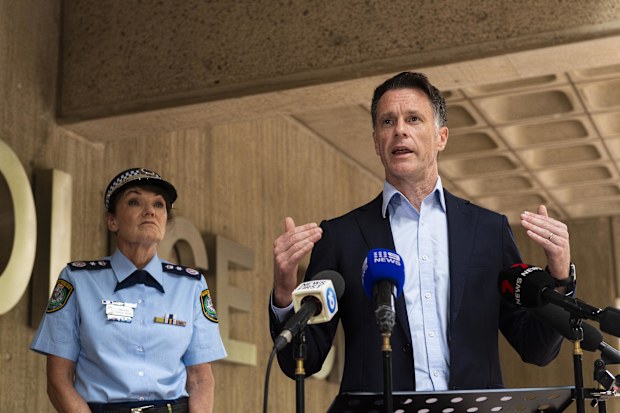 Chris Minns, Premier of New South Wales with NSW Police Commissioner Karen Webb.