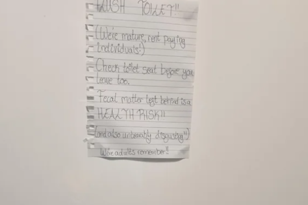 roommate toilet notes