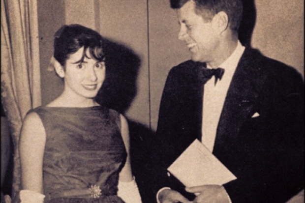 Nancy Pelosi as a student meeting the late US president JFK.