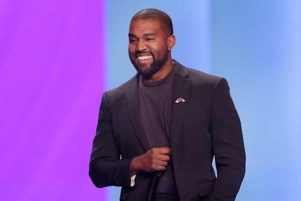 Kanye West, answers questions from Sr. pastor Joel Osteen, during the 11 am service at Lakewood Church Sunday, November 17, 2019, in Houston. 