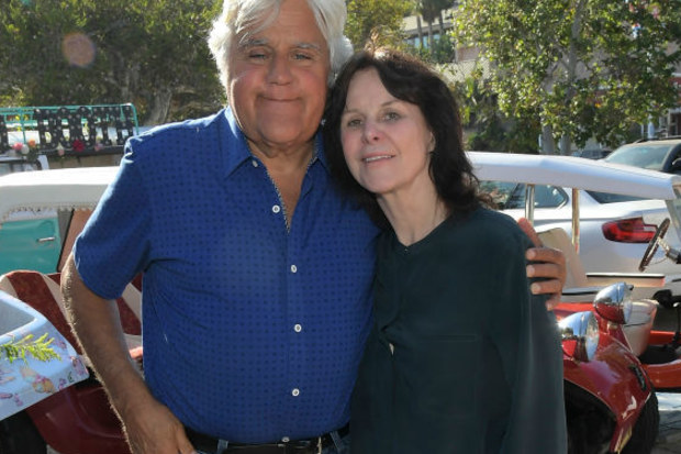 MALIBU, CALIFORNIA - AUGUST 08:  Jay Leno and Mavis Leno attend the private unveiling of the Meyers Manx electric automobile at Little Beach House Malibu on August 08, 2022 in Malibu, California. (Photo by Charley Gallay/Getty Images for Meyers Manx)