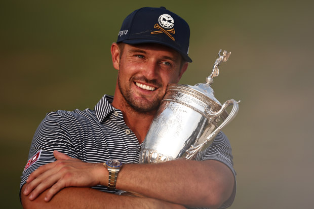 Bryson DeChambeau of the United States poses with the trophy after winning the 124th U.S. Open at Pinehurst Resort on June 16, 2024 in Pinehurst, North Carolina. (Photo by Jared C. Tilton/Getty Images)