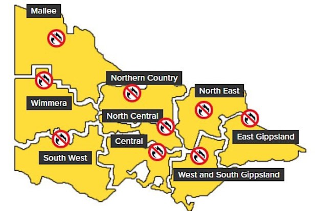 Victoria fire danger map