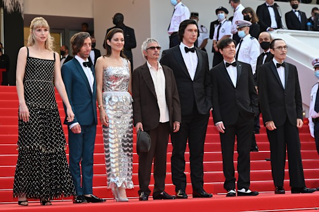 Angele, Simon Helberg, Marion Cotillard, director Leos Carax, Adam Driver, Russell Mael, and Ron Mael
