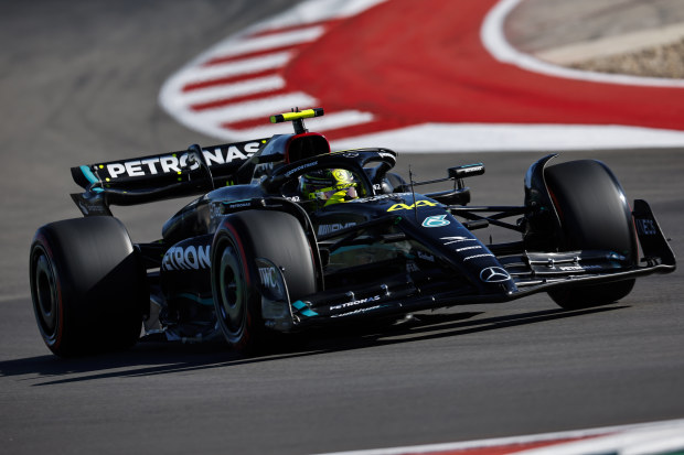 Lewis Hamilton of Great Britain driving the (44) Mercedes AMG Petronas F1 Team W14.