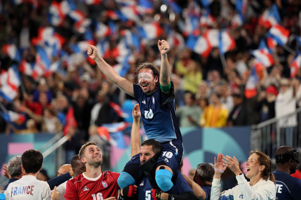 Frederic Villeroux of France after their victory against Argentina at Eiffel Tower Stadium.