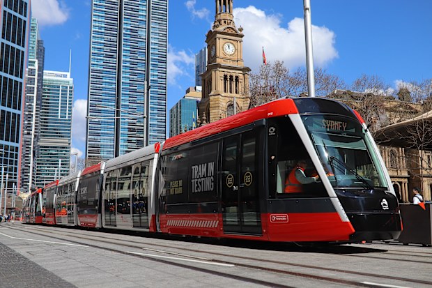 Sydney's new trams hold up to 450 passengers. 