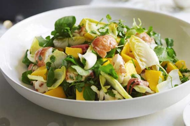 Marron with mango salad