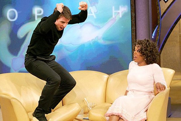 Tom Cruise jumps on Oprah Winfrey's couch on TV, 2005