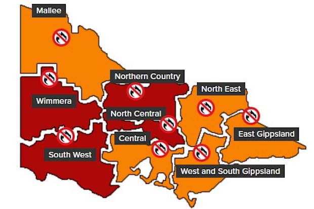 Victoria fire danger map