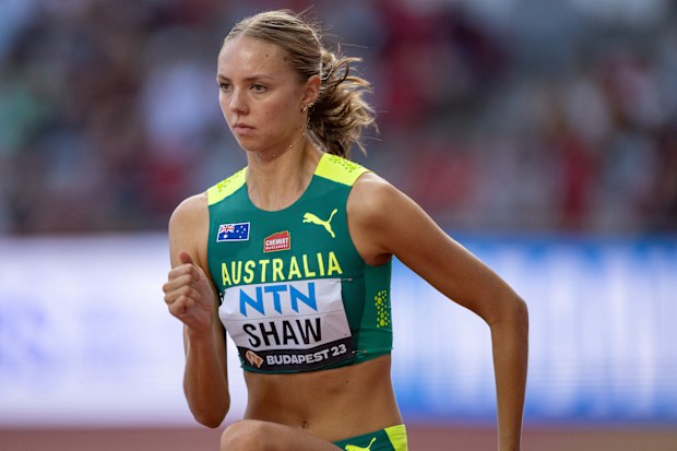 BUDAPEST, HUNGARY - AUGUST 25: Erin Shaw of Australia in the women's high jump during day seven of the World Athletics Championships Budapest 2023 at National Athletics Centre on August 25, 2023 in Budapest, Hungary. (Photo by Sam Mellish/Getty Images)