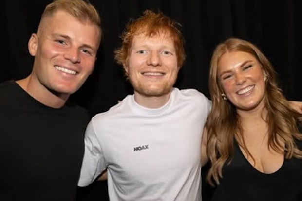 Jackson with Brooke and singer Ed Sheeran.