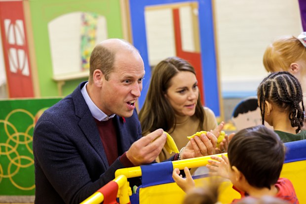 Prince William, Prince of Wales and Catherine, Princess of Wales play with Modelling Dough with children in the Nursery during a visit to The Rainbow Centre on November 03, 2022 in Scarborough, England.  