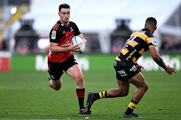 Will Jordan of the Crusaders charges forward.