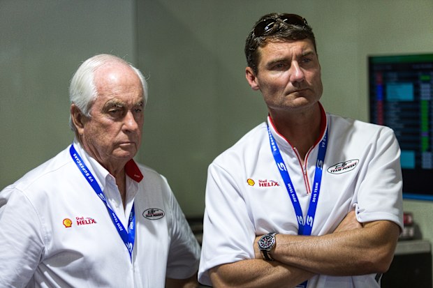 Roger Penske and Tim Cindric on the V8 Supercar Championship Round 1. Clipsal 500, Adelaide, Australia. Friday, February 28th to Sunday, March 1, 2015. (Photo by Daniel Kalisz/Lat Images)