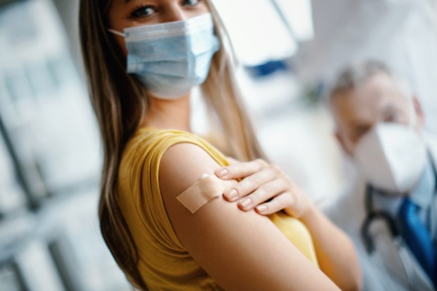 Woman after her COVID-19 vaccination