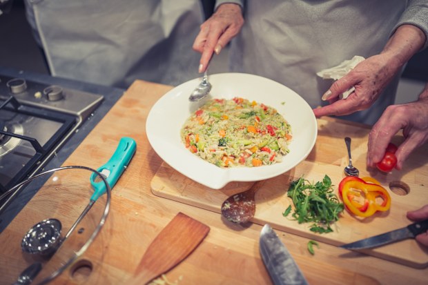 cooking risotto