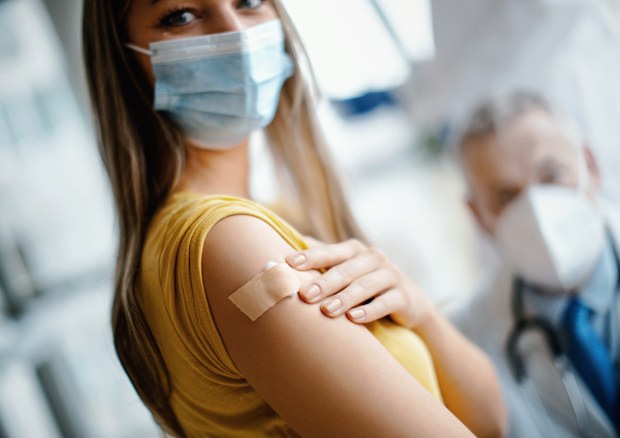 Woman after her COVID-19 vaccination
