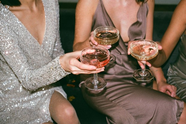 Women celebrating, getting drinks