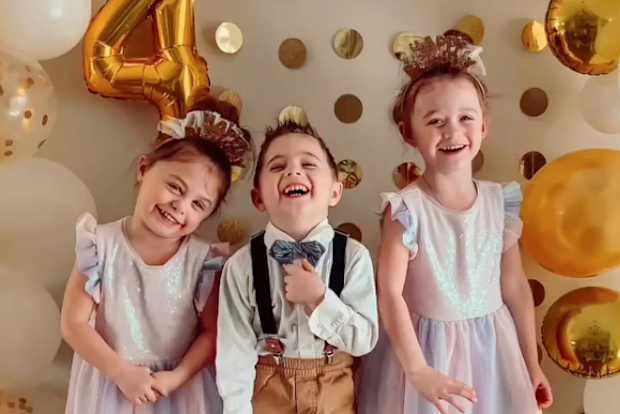 Brooklyn (right) with her siblings.