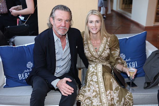 Dennis Quaid and Laura Savoie on June 24, 2023 in Santa Margherita di Pula, Italy.