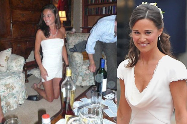 The Duchess of Cambridge's sister. In a toilet paper dress.