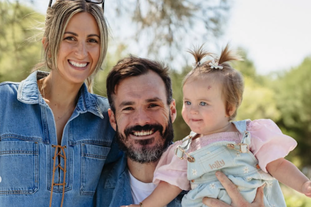 Irena and Locky Gilbert with daughter Ava.