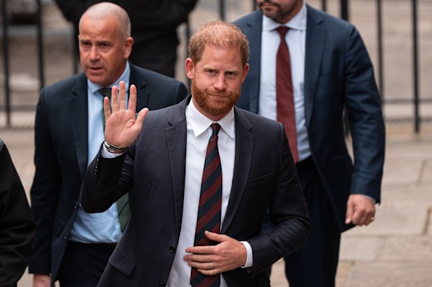 LONDON, ENGLAND - APRIL 09: Prince Harry, Duke of Sussex arrives at the Royal Courts of Justice on April 09, 2025 in London, England. Prince Harry arrived in the UK on Tuesday to attend court for his appeal against the reduction of his security detail during family visits. On Tuesday, the Court of Appeal heard his case, challenging a High Court ruling that upheld the decision to evaluate his security arrangements for UK visits on a case-by-case basis.