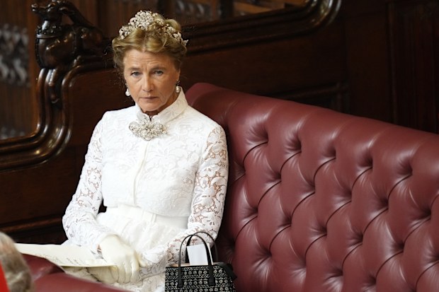 Princess Antonia, Duchess of Wellington waits for the start of the State Opening of Parliament in the House of Lords, London, Wednesday, July 17, 2024. King Charles III's speech will set out the agenda of the UK's first Labour government for 14 years. 