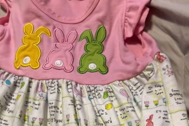 child easter dress with creepy messages removed from sale