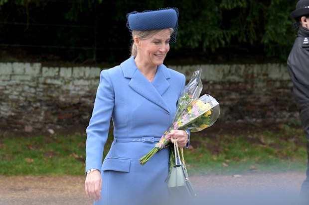 Sophie, the Duchess of Edinburgh arrives for the Christmas day service at St Mary Magdalene Church in Sandringham in Norfolk, England, December 25, 2024
