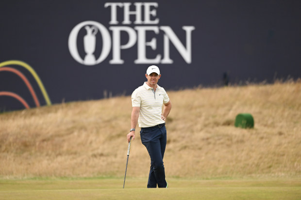 Rory McIlroy of Northern Ireland waits on the seventh green during Day Four of The 150th Open at St Andrews Old Course on July 17, 2022 in St Andrews, Scotland. (Photo by Stuart Kerr/R&A/R&A via Getty Images)