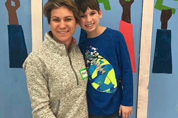 Maeve Kennedy Townsend McKean and son Gideon