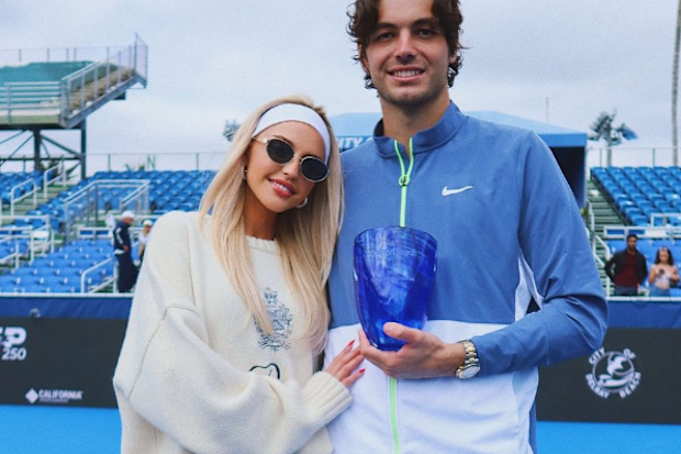 Taylor Fritz and Morgan Riddle in 2024. 