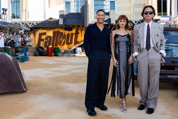 Walton Goggins, Ella Purnell and Aaron Moten at the Sydney premiere of Fallout season 2