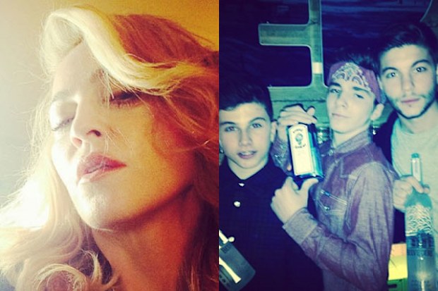 Madonna blasted over photo of 13-year-old son with bottle of gin