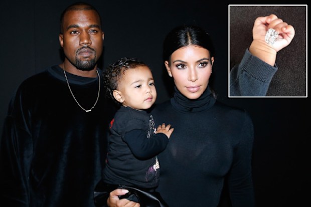Baby bling! Kanye West designing mini diamond wedding ring for North West