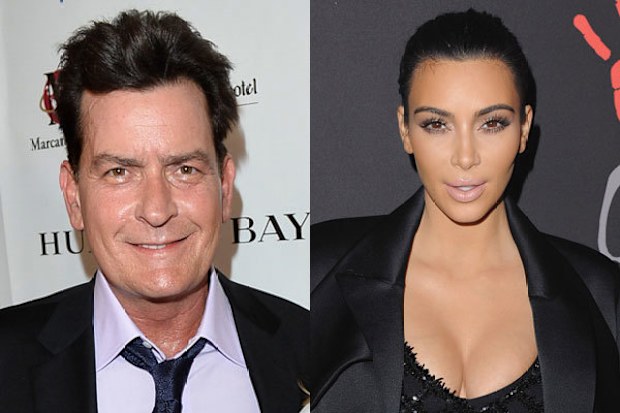 Charlie Sheen and Kim Kardashian