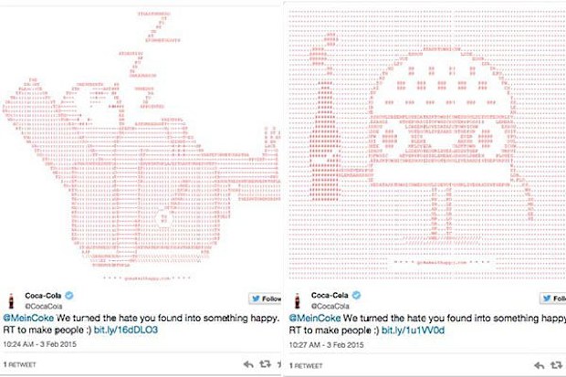 Images from the doomed Coke campaign. (Twitter)
