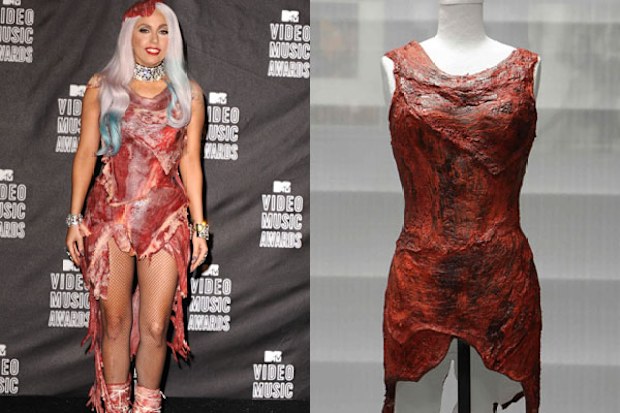what does lady gaga's meat dress look like now California taxidermist preserved Lady Gaga's meat dress for Rock and Roll  Hall of Fame  Twin Cities