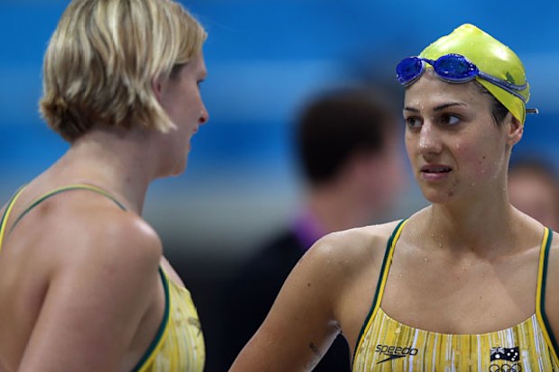Leisel Jones and Stephanie Rice. (AAP)