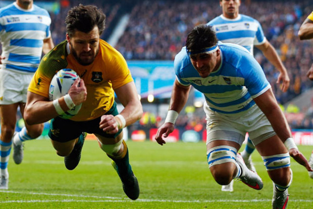 Adam Ashley-Cooper scores one of his tries. (Getty)