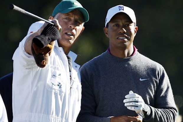 Steve Williams and Tiger Woods. (AAP)